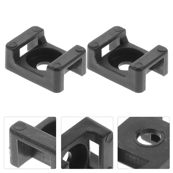 BESTYASH 500Pcs Black ABS Cable Tie Mounts Saddle Type for Secure Cable Fixing in Home, Workshop, and Car Use