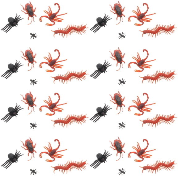 BESTYASH 50Pcs Artificial Fake Bugs with Large Centipede Scorpion Ant and Spider for Parties