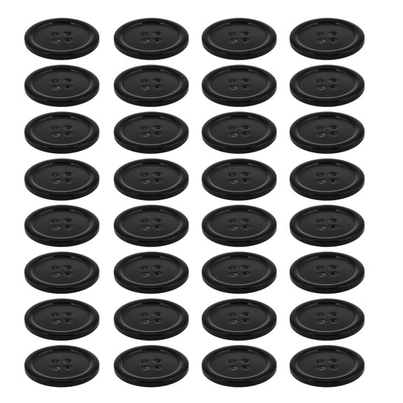 BESTYASH 50Pcs Black Resin Round Buttons for Suits Sweaters Easy Handsewn Decorative Craft