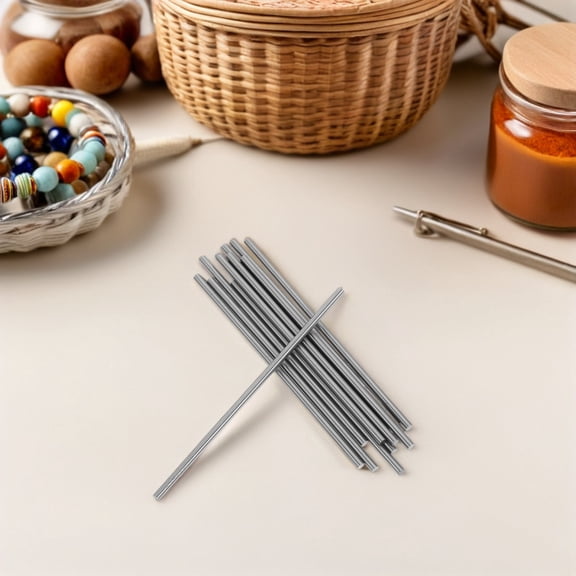 BESTYASH 50Pcs Blocking Pins Silver Steel Rods for Crochet and Knitting Board Projects Precision Engineered