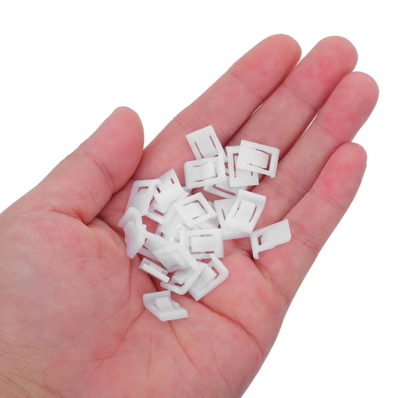 BESTYASH 50Pcs Cabinet Door Hinge Limiter White Plastic Angle Restriction Clips for Door Stop and Safety