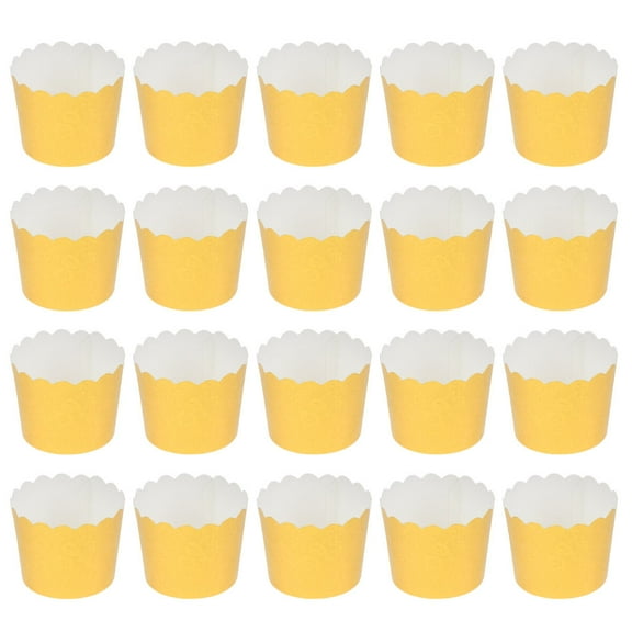 BESTYASH 50Pcs Cupcake Wrapper Paper Golden Disposable Biodegradable for Restaurants and Events