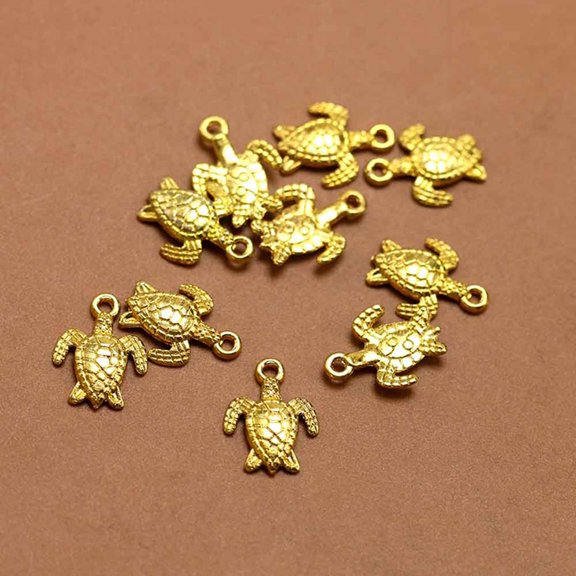 BESTYASH 50Pcs DIY Pendant Charms Alloy Tortoise for Keychain Accessories