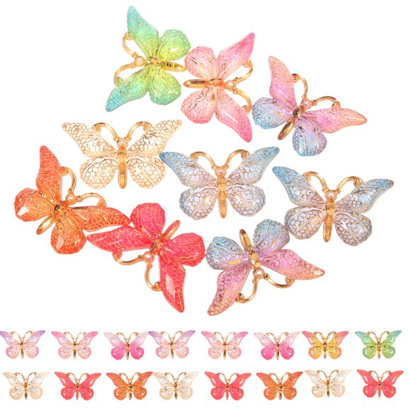 BESTYASH 50Pcs Decorative Butterfly Charms for DIY Crafts and Handmade Jewelry in Assorted Colors