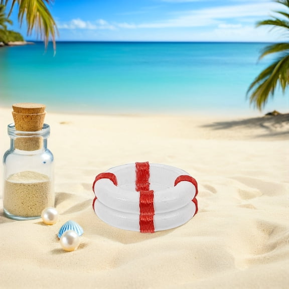 BESTYASH 50 Pieces Decorative Nautical Buoy Resin Figurines, Mini Coastal Beach Table Centerpiece, Pool Party and Ocean Home Decor