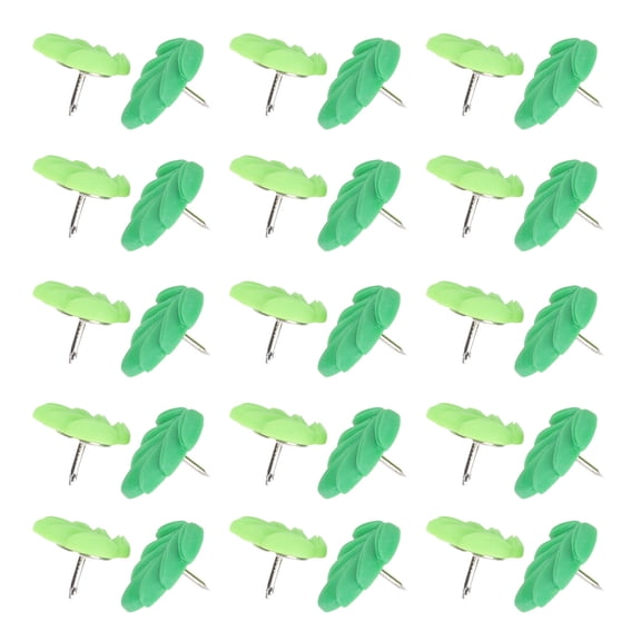 BESTYASH 50Pcs Decorative Plant Push Pins Green Leaf Thumbtacks for Maps Photo Walls and Bulletins