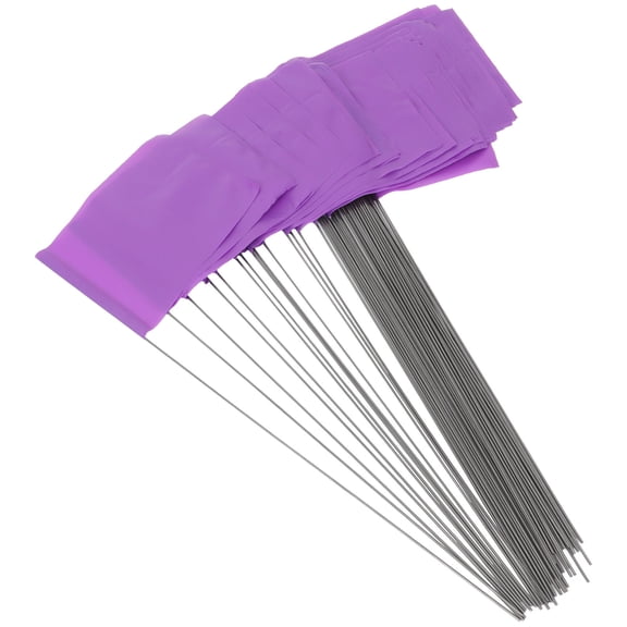 BESTYASH 50Pcs Durable Purple Yard Flags for Outside with Easy Ground Insertion and Reusable Design