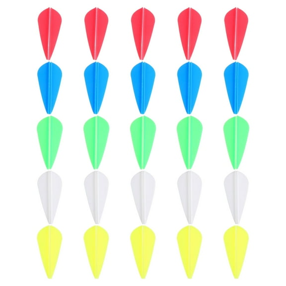 BESTYASH 50Pcs Durable Rubber Arrow Fletching Wings in Assorted Colors for Archery Use