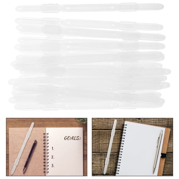 BESTYASH 50Pcs Flexible Plastic Binding Strips with Smooth Surface Removable Clear Clips for Document Management