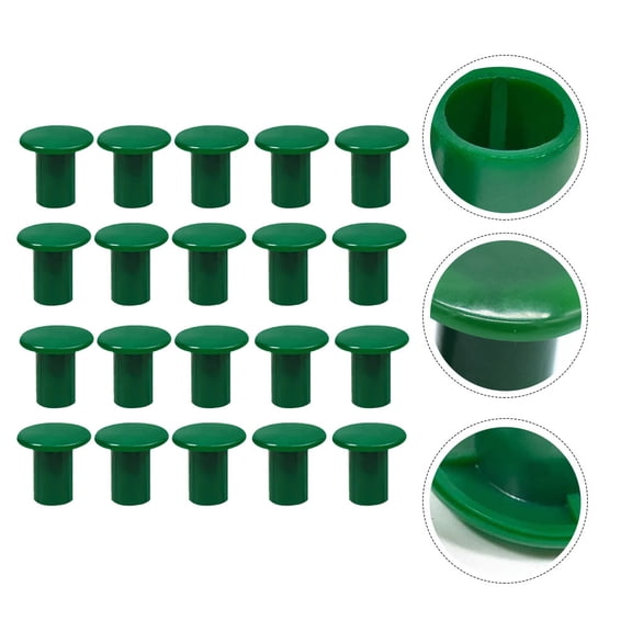BESTYASH 50Pcs Garden Cane Caps Protective Plastic Caps for Bamboo Poles Durable and Flexible Green