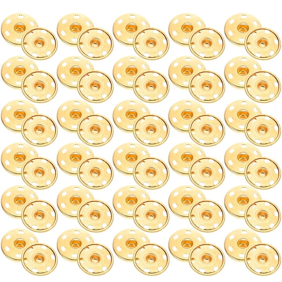 BESTYASH 50Pcs Metal Snaps for Sewing Golden Alloy Snap Fasteners for Clothing Crafts