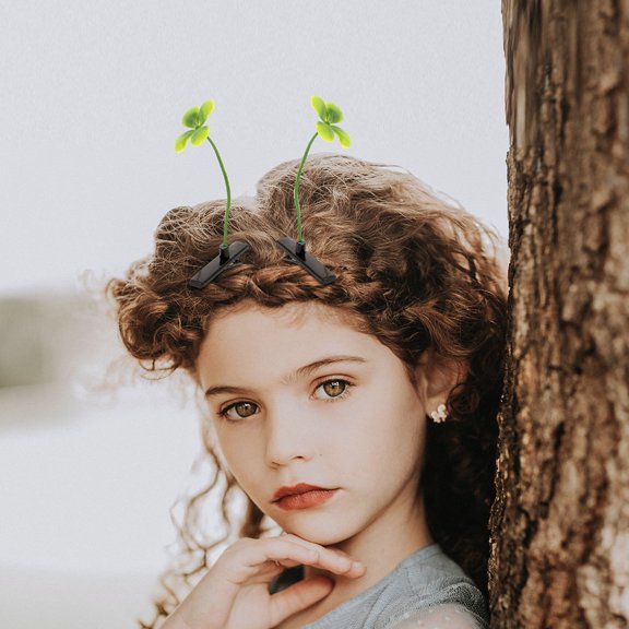 BESTYASH 50Pcs Green Four Leaf Clover Hair Clips Cute Plant Sprout Clips for Party and Everyday Wear