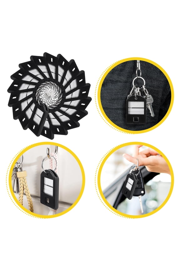 50Pcs Key Number Tags Black Plastic for Key Management Adults Home Office