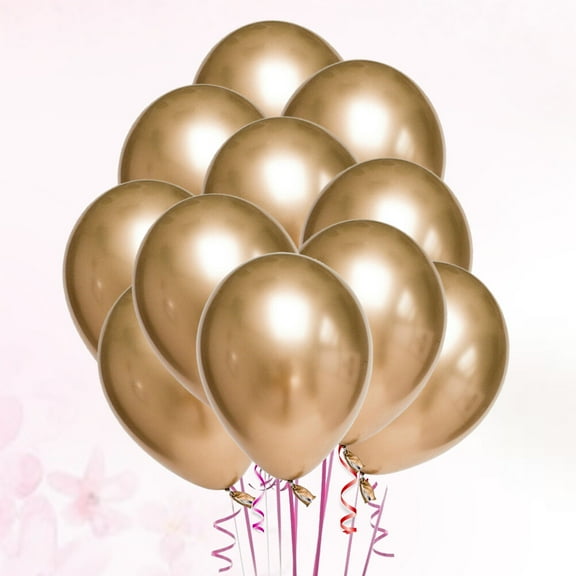 BESTYASH 50Pcs Latex Balloon Set in Metallic Plated Gold for Party Ceiling and Door Decorations