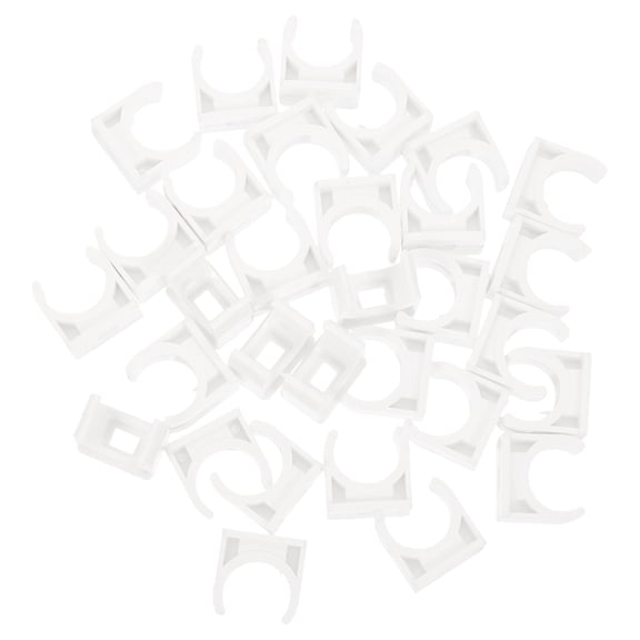 BESTYASH 50Pcs PVC Pipe Clamp White U Shape for Scaling Resistance and Easy Pipe Support