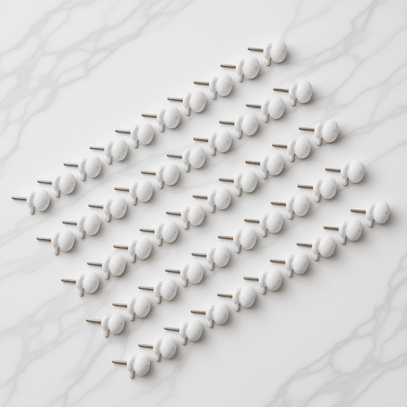 BESTYASH 50Pcs Picture Hanger Nails White Multipurpose Hardwearing Steel and ABS Hooks