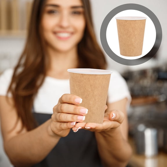 BESTYASH 50Pcs Premium Brown Paper Water Cups with Stable Shape Ideal for Home and Banquet Usage