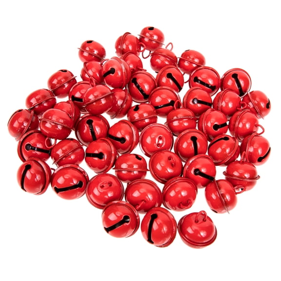 BESTYASH 50Pcs Red Christmas Bell Pendants Hanging Decorative Bells for Xmas Party Use