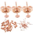 thumbnail image 1 of BESTYASH 50Pcs Rose Plated Stainless Steel Earring Posts and Backs for Making Durable Flat Post Studs, 1 of 4