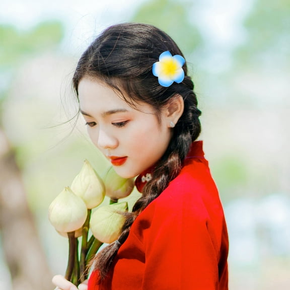 BESTYASH 50Pcs Tropical Artificial Plumeria Flowers for Wedding Party Decor