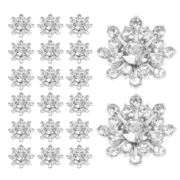 BESTYASH 50Pcs Sparkly Snowflake Sew on Buttons Silver for Holiday Craft and Accessories