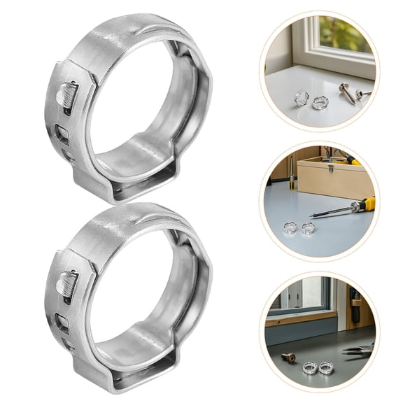 BESTYASH 50Pcs Stainless Steel Hose Clamp Spring Clip Fasteners for Hose Attachment and Pipe Repairs