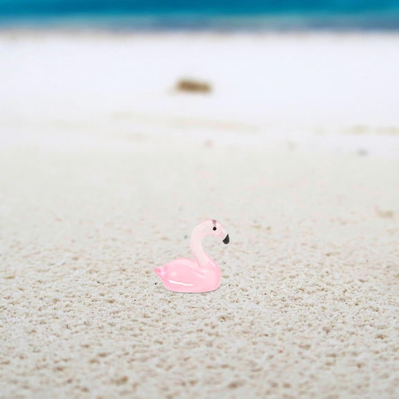 BESTYASH 50Pcs Rosy Tiny Resin Flamingo Figurines for Cake Decoration and Versatile Tabletop Ornament