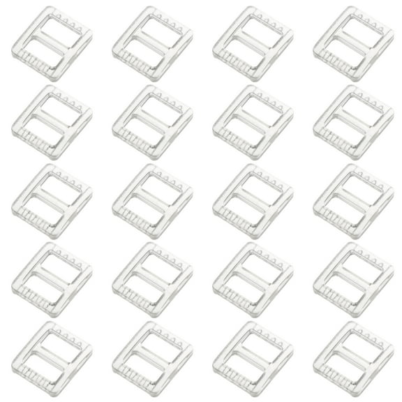 BESTYASH 50Pcs Transparent Webbing Glide Slider Buckle for Adjustable Bag Straps
