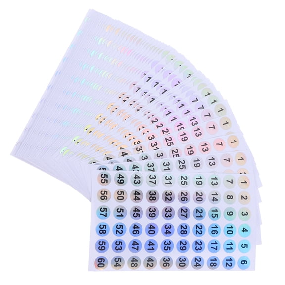 BESTYASH 50Pcs Waterproof Multi Color Round Number Stickers Sequential Number Labels for Inventory Storage Organization