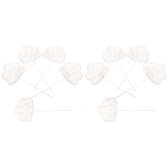 BESTYASH White Small Cloud Cake Picks 50 Pieces Cake Decoration Supplies