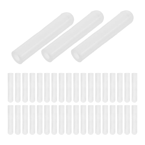 BESTYASH 50Pcs White Silicone Thermometer Probe Protective Cover Set for Laboratory and Kitchen Use