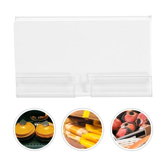 BESTYASH 50Sets Transparent Basket Labels Clip on for Storage Bins Wire Rack Label Holders for Shop Shelves