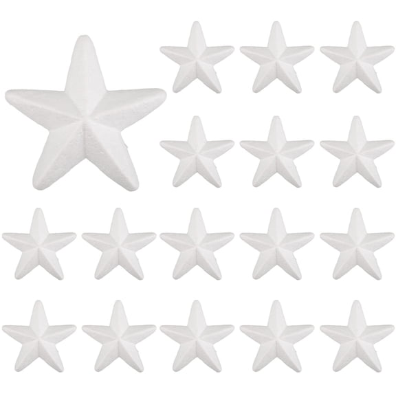 BESTYASH 50pcs Blank Foam Stars for Christmas Tree Decoration, Craft Supplies for Holiday and Kids Activities