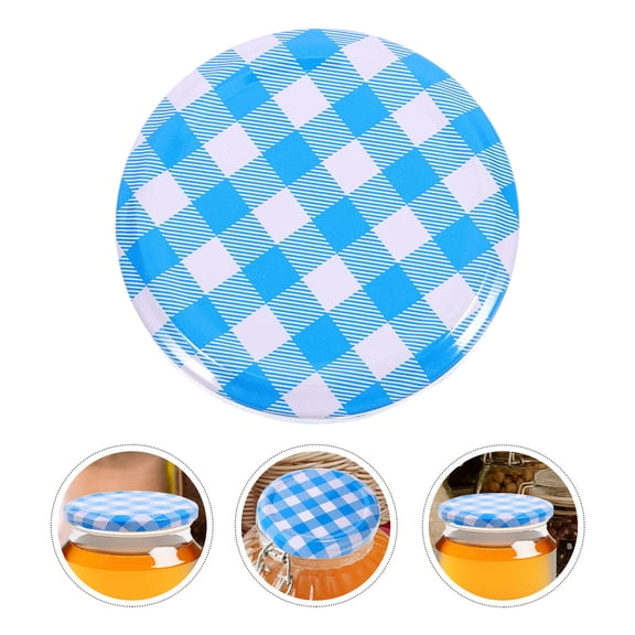 BESTYASH 50Pcs Sky Blue Metal Screw Caps for Jam Jars with Airtight Seal