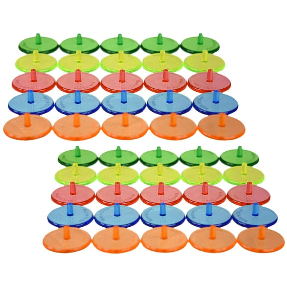 BESTYASH 50pcs Stable Ball Trajectory Golf Markers for Putting Green Plastic Assorted Color