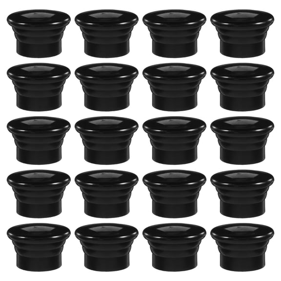 BESTYASH 50pcs Window Curtain Rod End Cap Black Plastic Protective Finials For Office