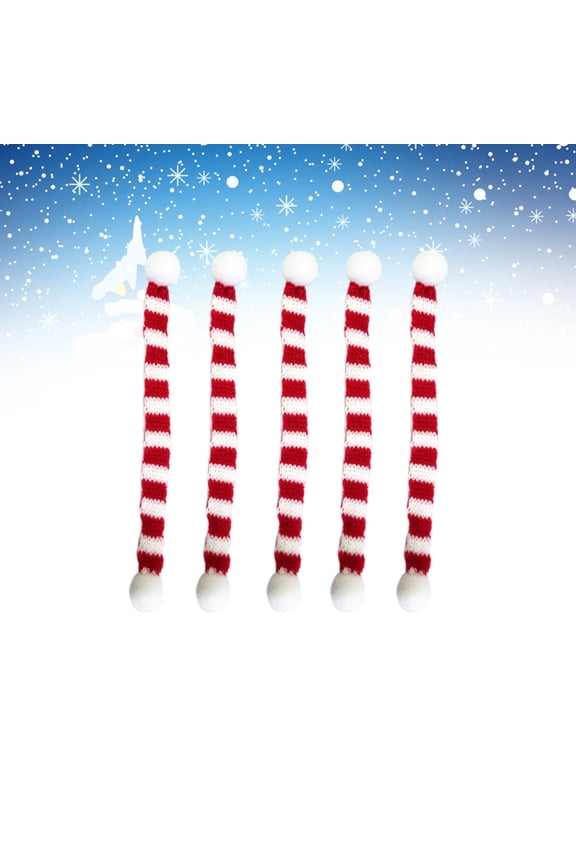 5PCS Novelty Scarves Red And White Striped Warm For Winter Outdoor