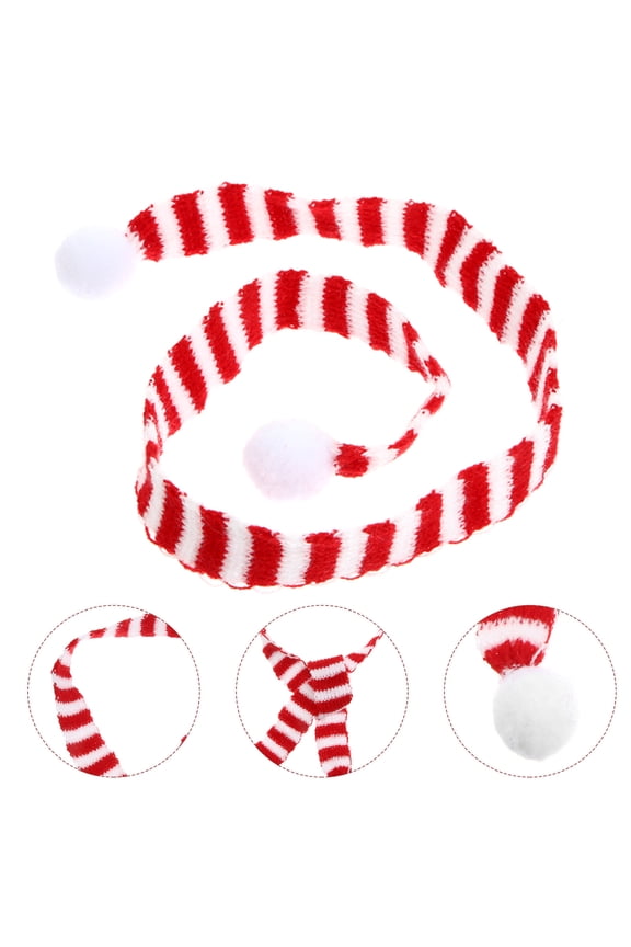 5-Pack Winter Striped Scarves Red and White Neck Warmers for Outdoor Use and Cold Weather