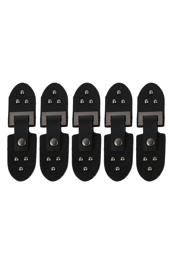5Pairs Black PU Toggle Buckles Coat Closure Buttons Durable for Sewing Projects