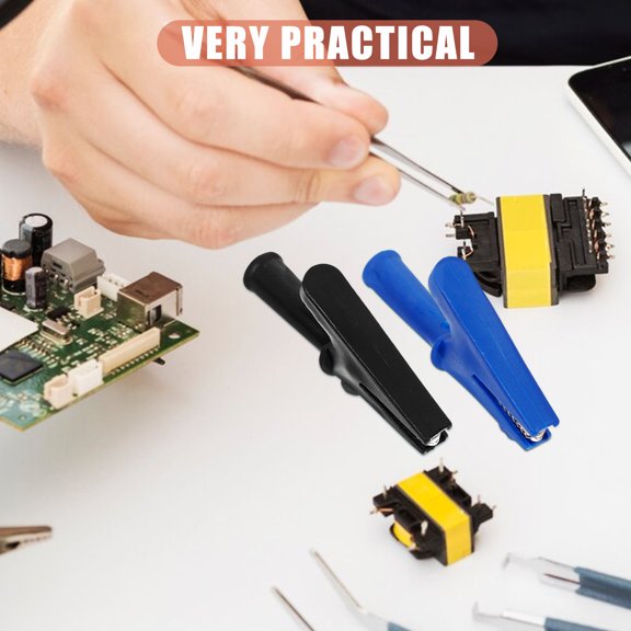 BESTYASH 5Pcs Alligator Clips Electrical Copper Clamps with Insulated Coating for Safe Testing