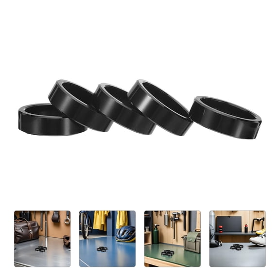 BESTYASH Aluminum Alloy Bike Stem Spacers, Black, Lightweight, Durable, for Bicycle, 5Pcs