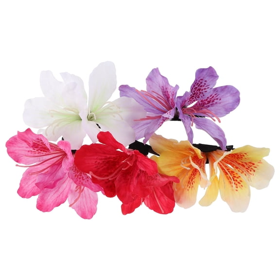 BESTYASH 5-Pack Colorful Artificial Flower Hair Clips Lightweight Fabric Hairpins for Women Girls Party Accessories