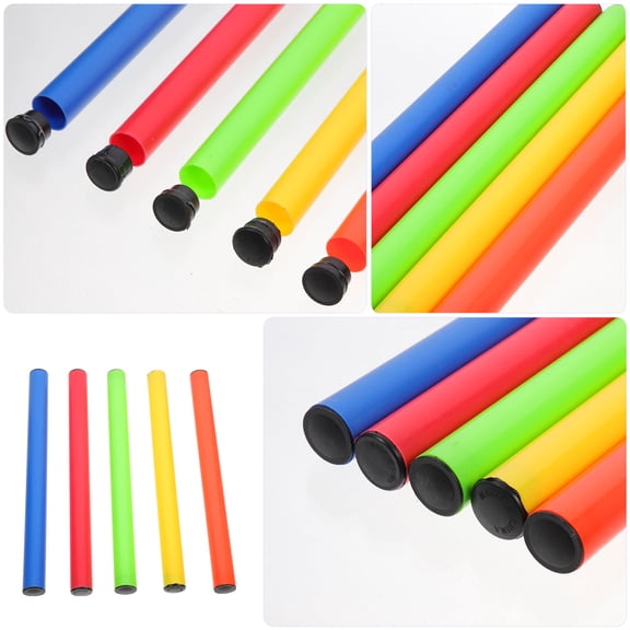 BESTYASH 5Pcs Lightweight Relay Baton Assorted Colors with Smooth Edges for Track Relay Races