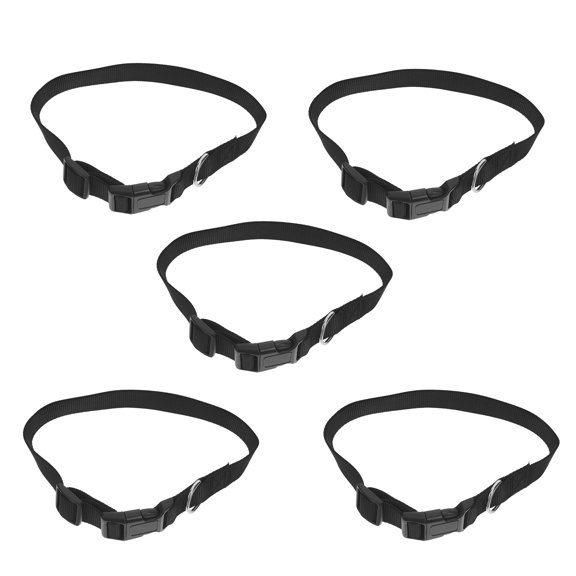 BESTYASH 5Pcs Black Polyester Adjustable Sheep and Goat Collar with Quick Release Buckle