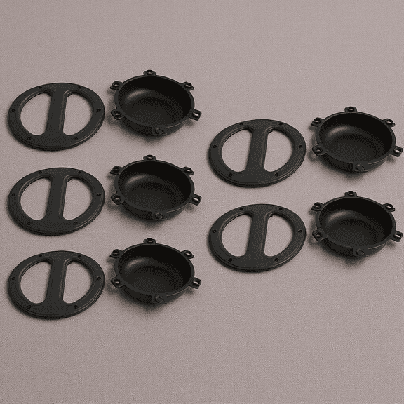 BESTYASH 5Pcs Black Round Shape Handles for Speaker Cabinets with Wear Resistant ABS Material