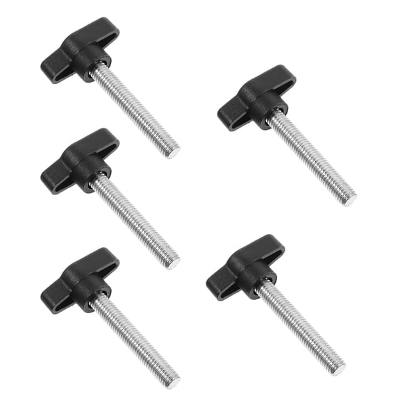 BESTYASH Set of 5 Black Plastic Thumb Screws with Wing Knobs for Adjustable Machine Fastening and Secure Grip