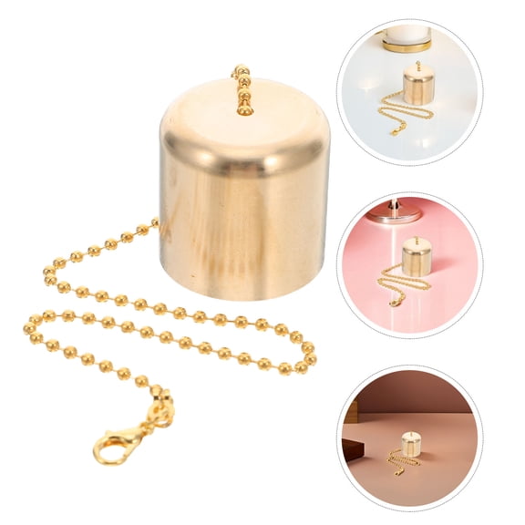 BESTYASH 5Pcs Brass Candle Snuffer Set Golden Metal Flame Extinguishers for Candle Care Kit