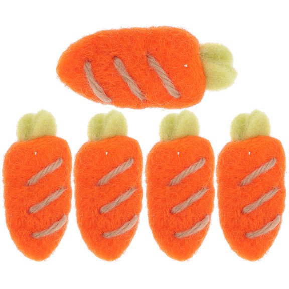 BESTYASH 5Pcs Carrot Felt Decor Hairpin Accessories DIY Activity for Families