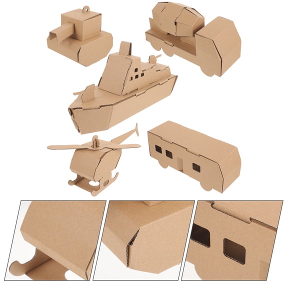 BESTYASH 5Pcs Creative 3D Paper Puzzle Car Model DIY Kit for Decorative Display and Crafting