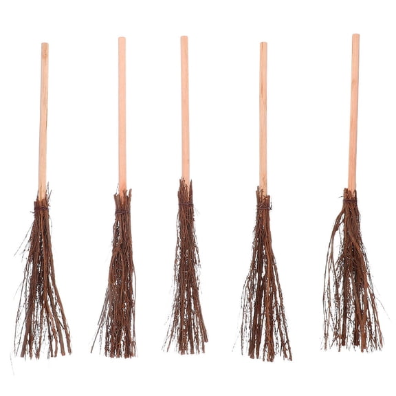 BESTYASH 5Pcs Dollhouse Miniature Brooms Multi Cleaning Handmade Broom Decoration Crafts